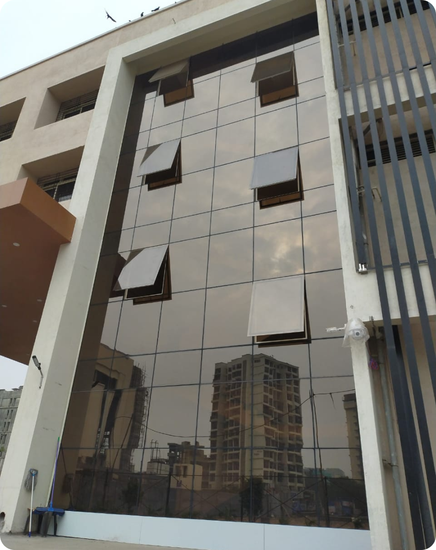 Glass Facade at Indian Model School, Ulwe